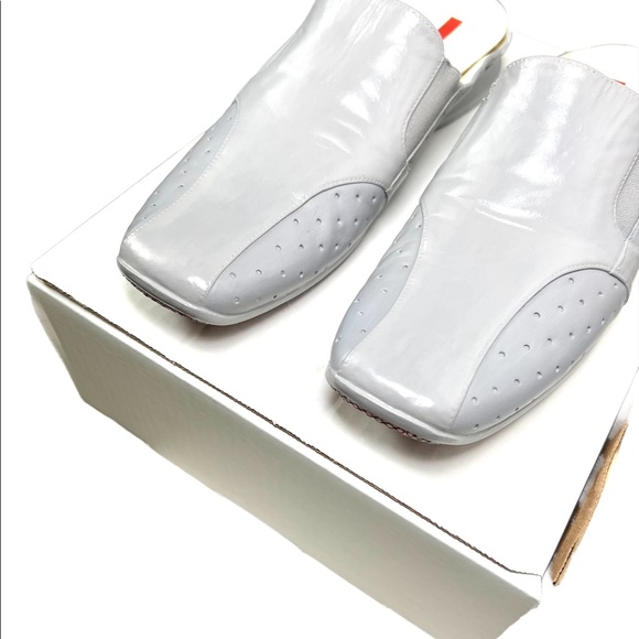 Prada Gray Leather Slip On Mules sz 8.5 - Picture 5 of 13